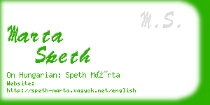 marta speth business card